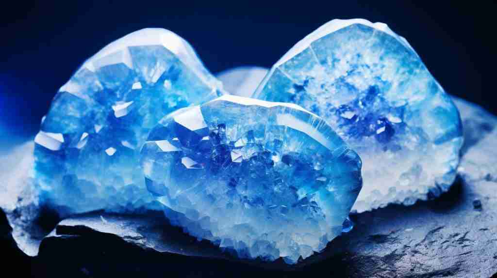 Blue Lace Agate, Blue Apatite, and Blue Quartz crystals for success