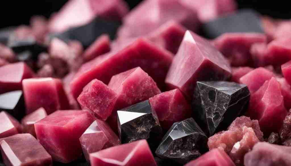 Rhodonite and Rhodochrosite crystals