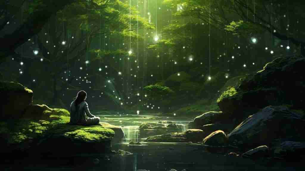 spiritual healing with green crystals