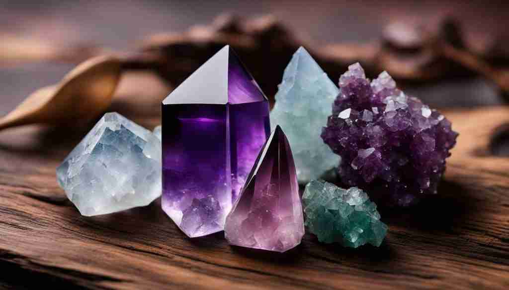 Amethyst, Celestite, and Spodumene Crystals for Connecting with Spirit Guides