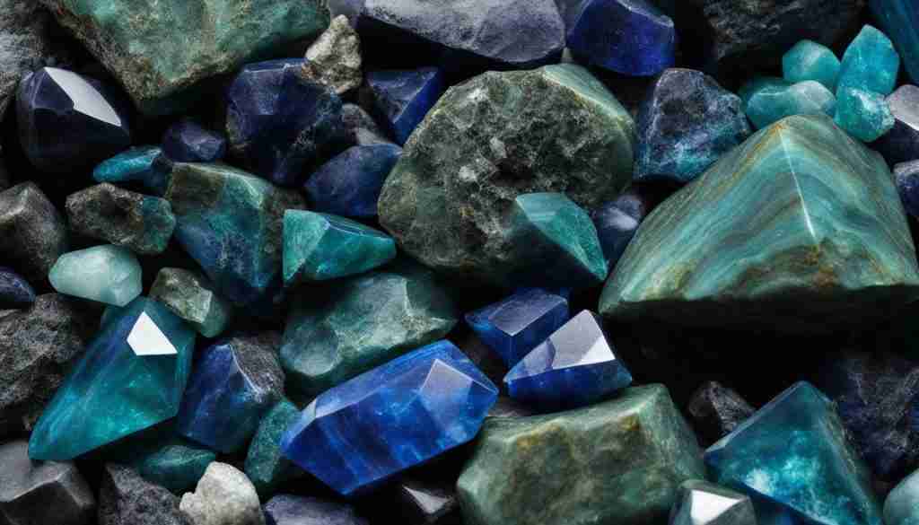 Azurite and Aquamarine crystals