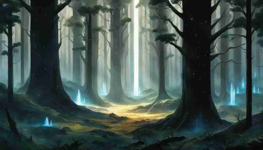 Black crystals connection to the earth