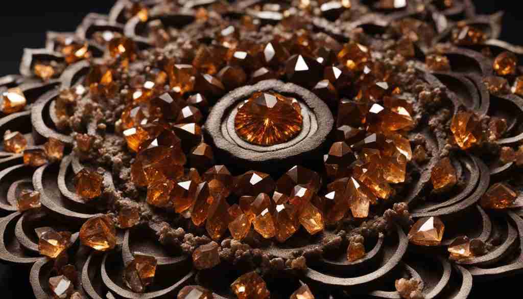 Brown topaz and brown aragonite crystals for manifesting wealth and financial success