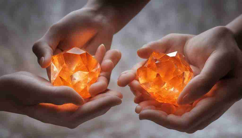 Orange crystals for grounding Orange crystals for grounding