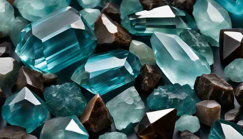 aquamarine and smoky quartz