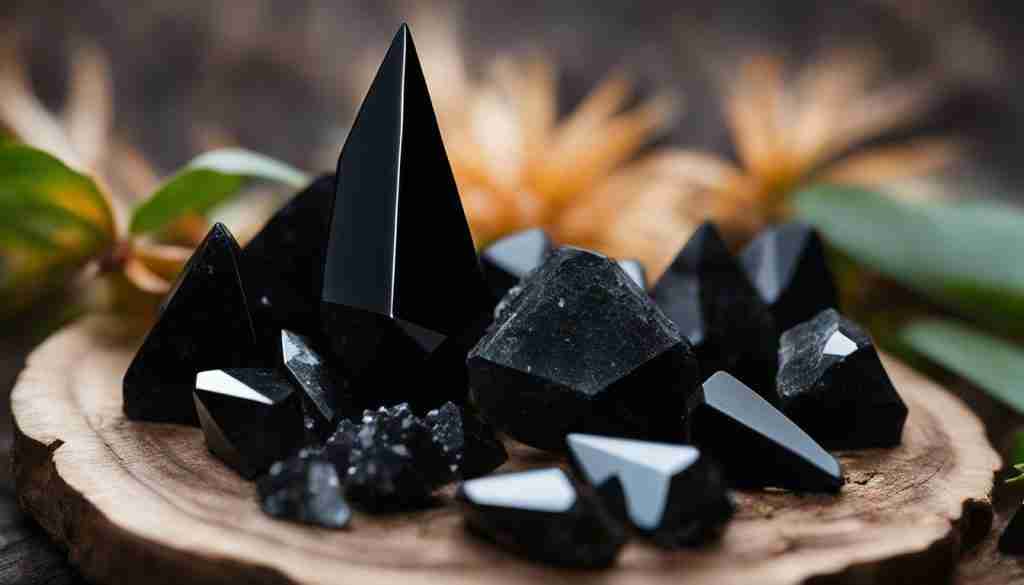 black crystals