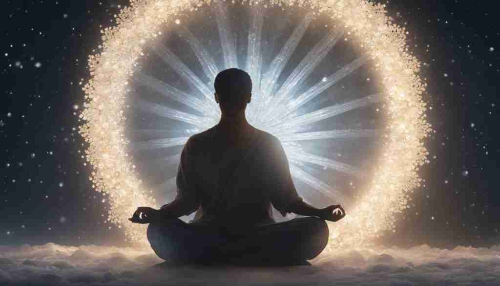 cleansing and balancing the aura with white crystals