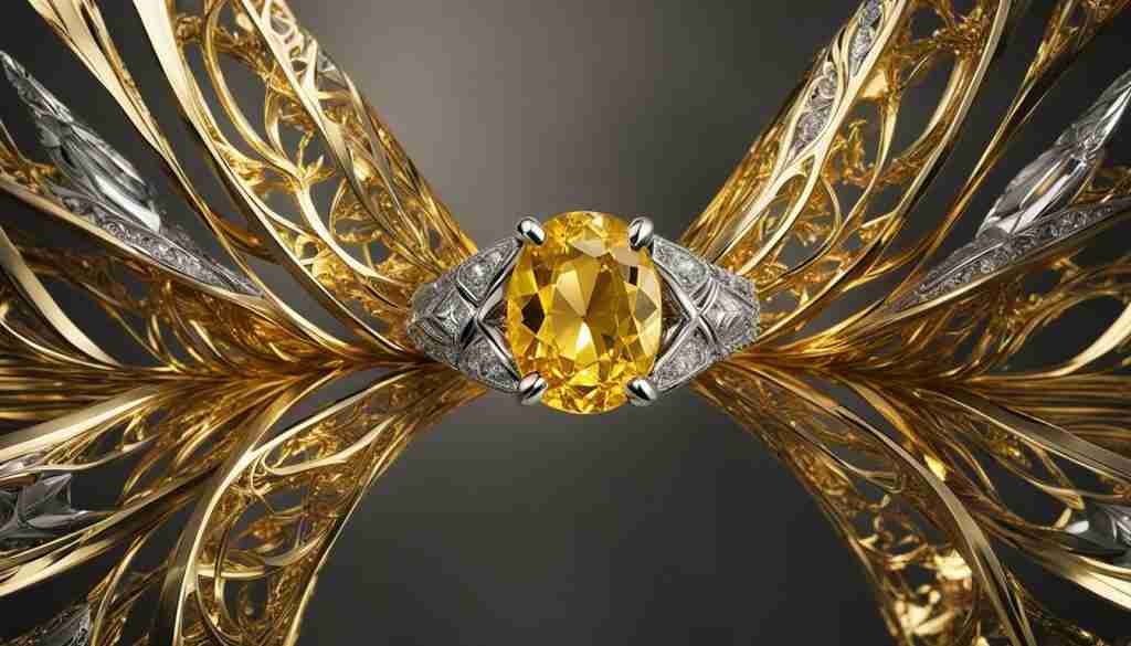 yellow crystal engagement ring