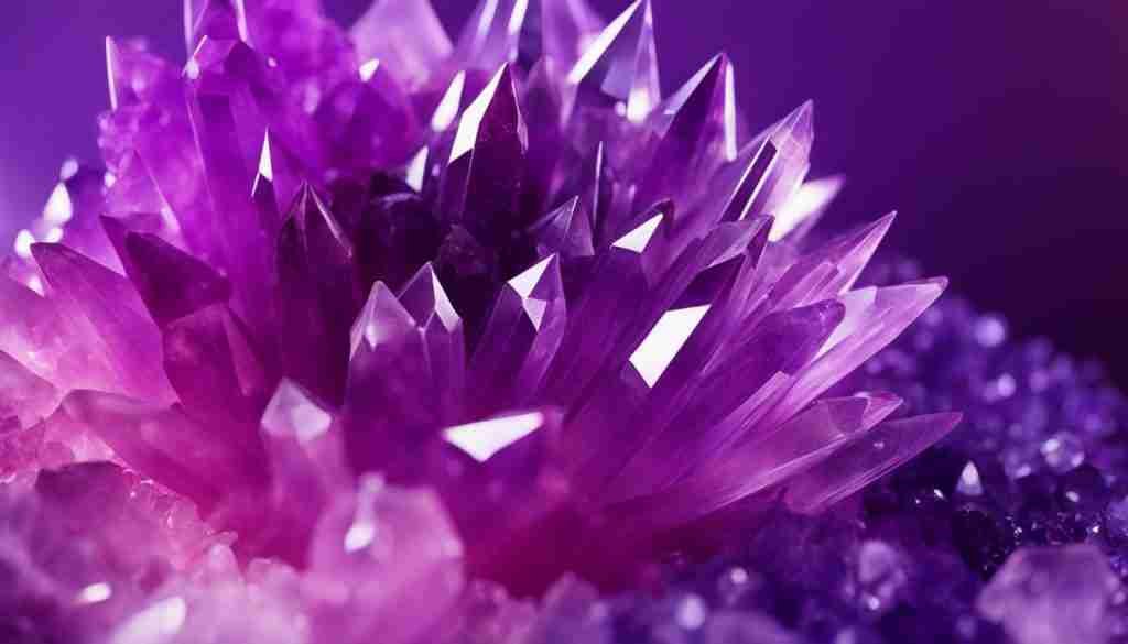 Purple crystals for chakra healing