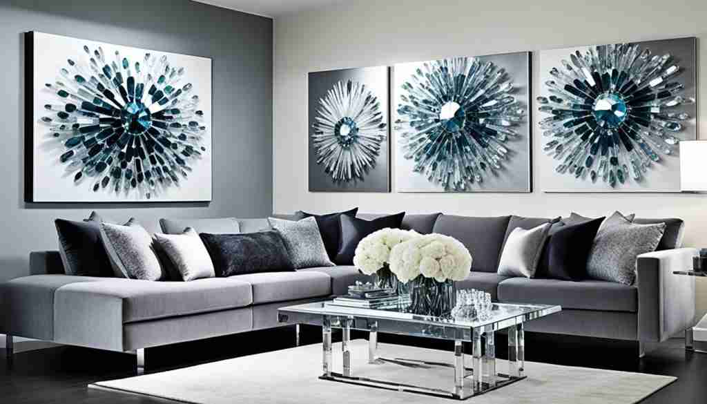 grey crystals in home decor