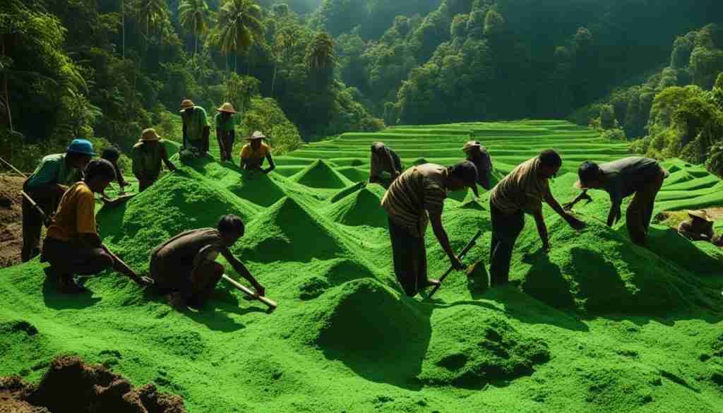 Gem mining in Indonesia